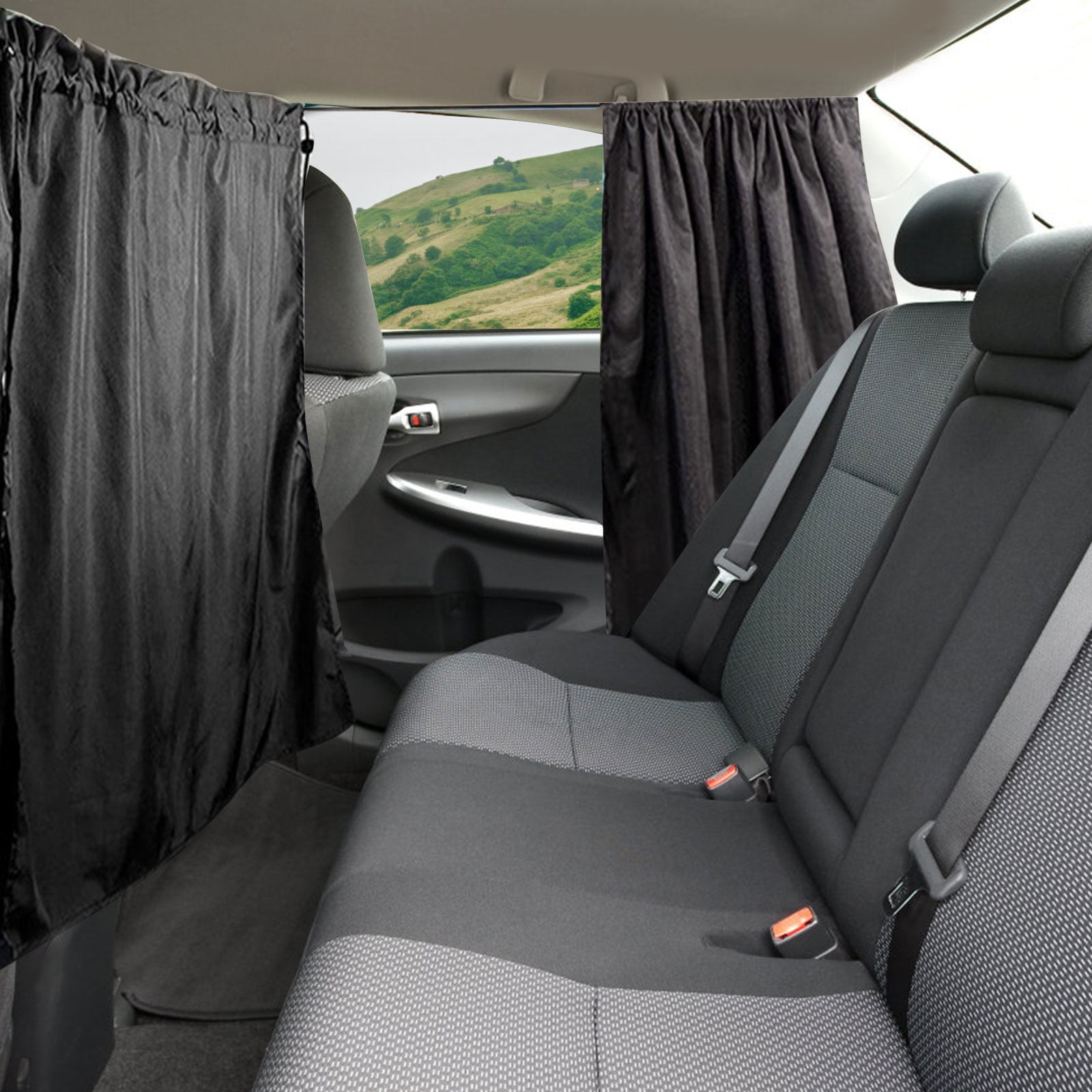 RELOIVE Set of 3 Car Window Shade,Car Privacy Curtains,Removable Wide Sedan SUV Light Blocking