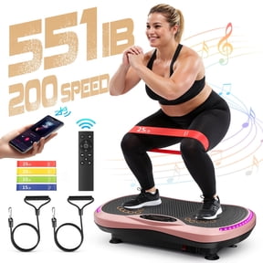 RELOIVE Vibration Plate Exercise Machine - Whole Body Workout Vibration Platform, 551 lbs Capacity Vibrating Fitness Plate with 200 Speeds, Magnet Pedal, Bluetooth & Resistance Bands