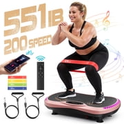 RELOIVE Vibration Plate Exercise Machine - Whole Body Workout Vibration Platform, 551 lbs Capacity Vibrating Fitness Plate with 200 Speeds, Magnet Pedal, Bluetooth & Resistance Bands