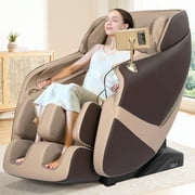 RELX Massage Chair Full Body, Zero Gravity Airbag Shiatsu Massage Chair with SL-Track, Heating, AI Control, Body Scan, 13 Modes, Foot Rollers, and Deep Yoga Stretch Coffee