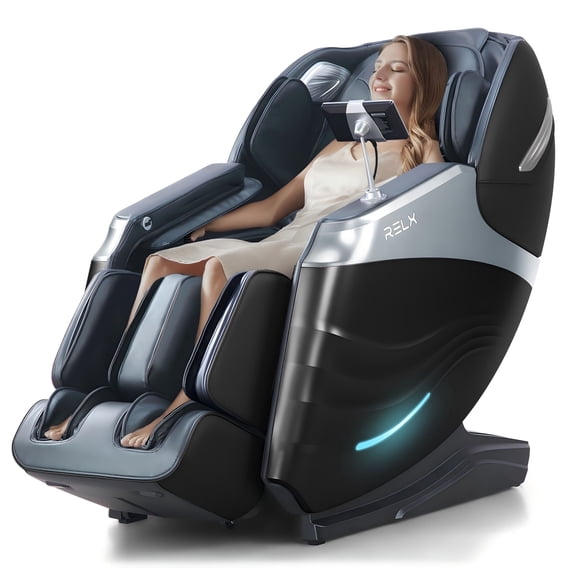 RELX Massage Chair Full Body, Zero Gravity SL-Track Shiatsu Massage Chair with Body Scan, Deep Yoga Stretch, Calfrest Extension, Heat and AI Control (Black)