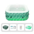 thumbnail image 1 of RELXTIME 4-6 Person Inflatable Square  Hot Tub Spa Center with Massage Nozzle, Color Changing Led Lights, Built-in Heating Pump, Green, 1 of 7