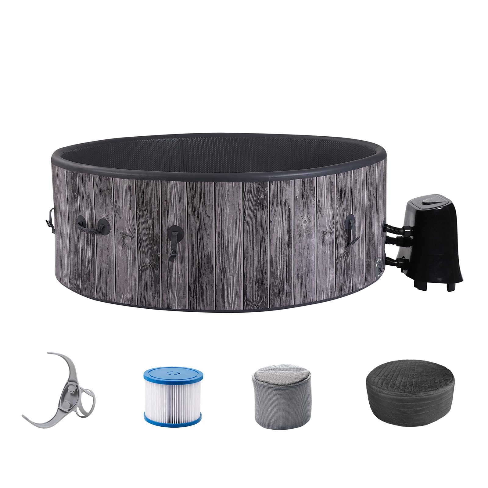 5'x5' Inflatable Hot Tub Portable Bathtub with 120 Jets & Air Pump Ideal for 4 - Walmart.com
