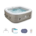 thumbnail image 1 of RELXTIME Inflatable Outdoor Hot Tub for 6 Person Square Spa with 120 Bubble Jets, Filter Cartridges, 1 of 7