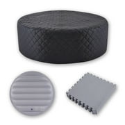 RELXTIME Insulated Cover Set for Round Inflatable Hot Tubs, CEC Set for 71-inch Inflatable Hot Tubs, Outdoor Spa Covers, Insulated Covers, Floor Mats