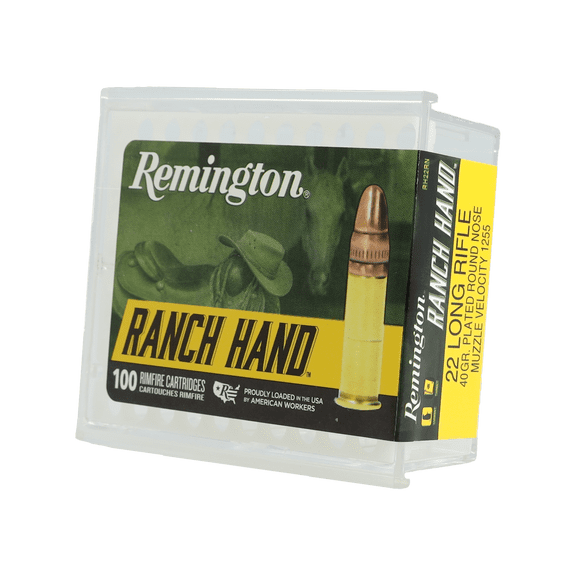 Remington Ranch Hand, 22 LR, 40 gr, Copper Plated Round Nose, 1255 fps, 100 Count