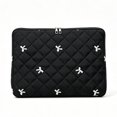 thumbnail image 1 of REMANLAND Adult Bow Detail Satin Quilted Laptop Sleeve, Black, 1 of 7