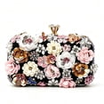 thumbnail image 1 of REMANLAND Women's Sequin 3D Flower Evening Clutch with Crossbody Chain, Black, 1 of 8