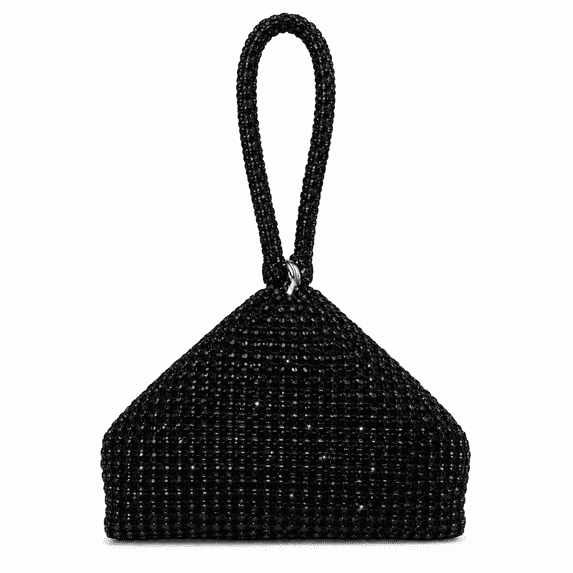REMANLAND Women's Black Sparkling Wristlet Evening Clutch Bag