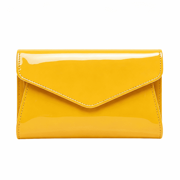 REMANLAND Women’s Glossy Envelope Evening Clutch Purse, Yellow