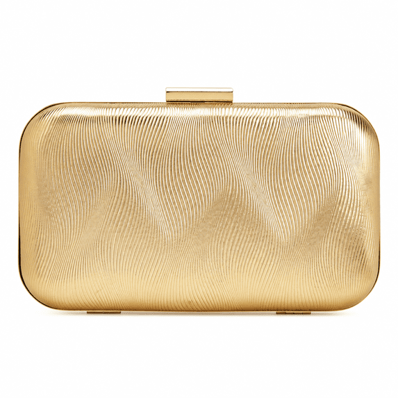 REMANLAND Women's Metallic Evening Clutch Bag, Textured Hard Case Purse with Clasp Closure for Wedding, Party and Formal Events