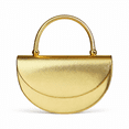 thumbnail image 1 of REMANLAND Women's Metallic Half-Moon Evening Handbag with Structured Top Handle, Gold, 1 of 8
