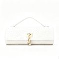 thumbnail image 1 of REMANLAND Women's PVC Snake Print Tote Clutch with Detachable Chain Strap, White, 1 of 7