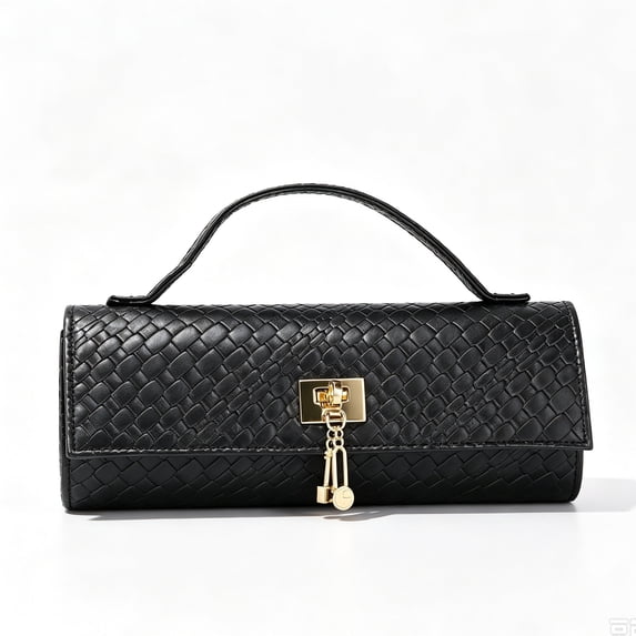 REMANLAND Women's PVC Snake Print Tote Handbag Detachable Chain Strap, Black