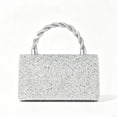 thumbnail image 1 of REMANLAND Women's Rhinestone Evening Handbag with Braided Top Handle, Silver, 1 of 7
