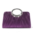 thumbnail image 1 of REMANLAND Women's Satin Pleated Evening Clutch Bag, Purple, 1 of 7