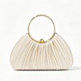 thumbnail image 1 of REMANLAND Women's Satin Pleated Evening Clutch Purse, Orange, 1 of 7