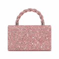 thumbnail image 1 of REMANLAND Women's Sparkling Textured Evening Handbag with Braided Top Handle, Pink, 1 of 7