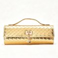thumbnail image 1 of REMANLAND Woven Leather Rectangle Clutch Bag, Evening Handbag with Detachable Chain Strap for Wedding Party Prom, 1 of 6