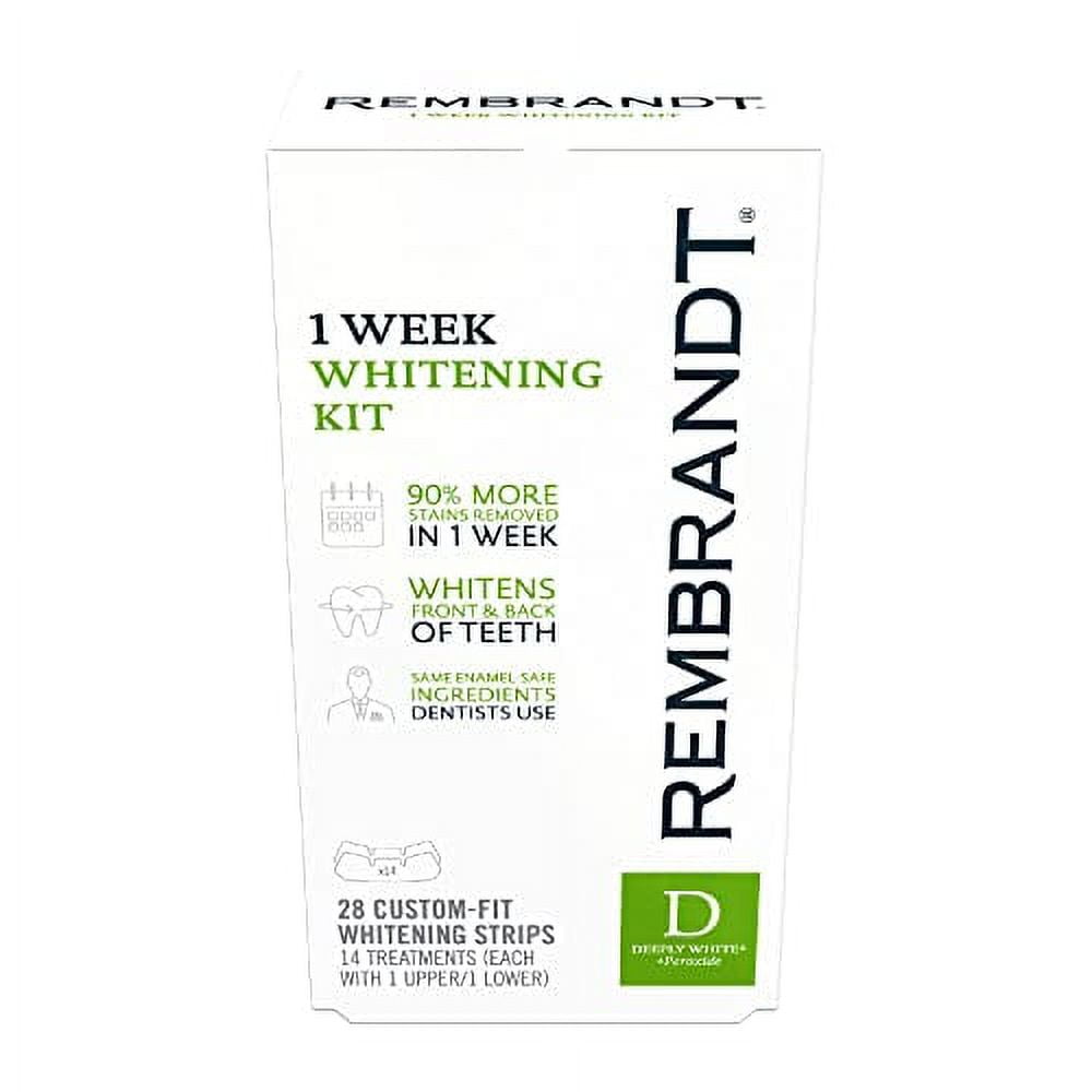 REMBRANDT Deeply White + Peroxide 1 Week Teeth Whitening Kit, Removes