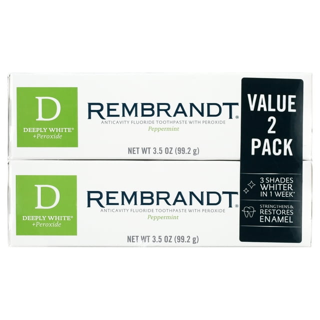 REMBRANDT Deeply White + Peroxide Whitening Toothpaste with Fluoride ...
