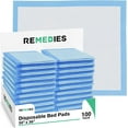 thumbnail image 1 of REMEDIES 30 x 36” Large Disposable Bed Pads for Adults Incontinence Pads Puppy Pads, 100 Pack, 1 of 7