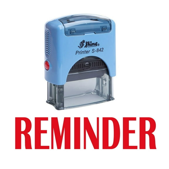 REMINDER Self Inking Rubber Stamp Custom Shiny Office Stationary Stamp