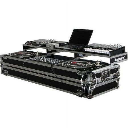 REMIXER GLIDE STYLE SERIES DJ COFFIN W/WHLS FOR A 19" RACK MOUNTABLE DJ MIXER AND 2 TURNTABLES IN STANDARD POSITION