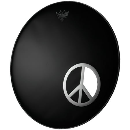 Remo Dynamo Bass Drum Port Graphic Peace Sign Chrome 6 inch