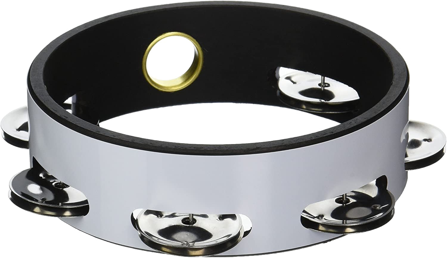 REMO Tambourine, Headless, 6 Diameter, 6 Pairs Jingles x 1 Row, QUADURA White