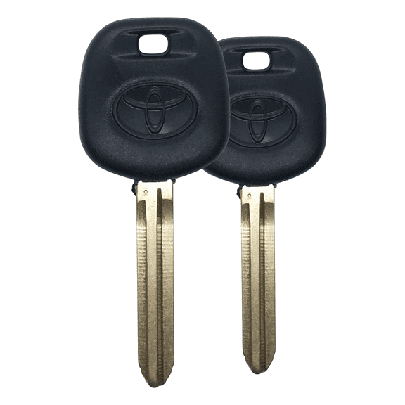 REMOTE STORE Pair of 2 NEW TOYOTA REPLACEMENT UNCUT TRANSPONDER 4D CHIP CAR IGNITION KEYS - WITH LOGO