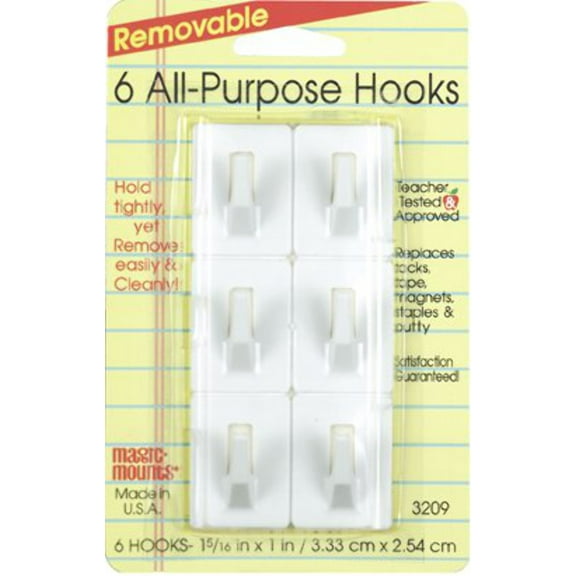 REMOVABLE ALL PURPOSE HOOKS 6-1"X1-5/16" [MS3209]