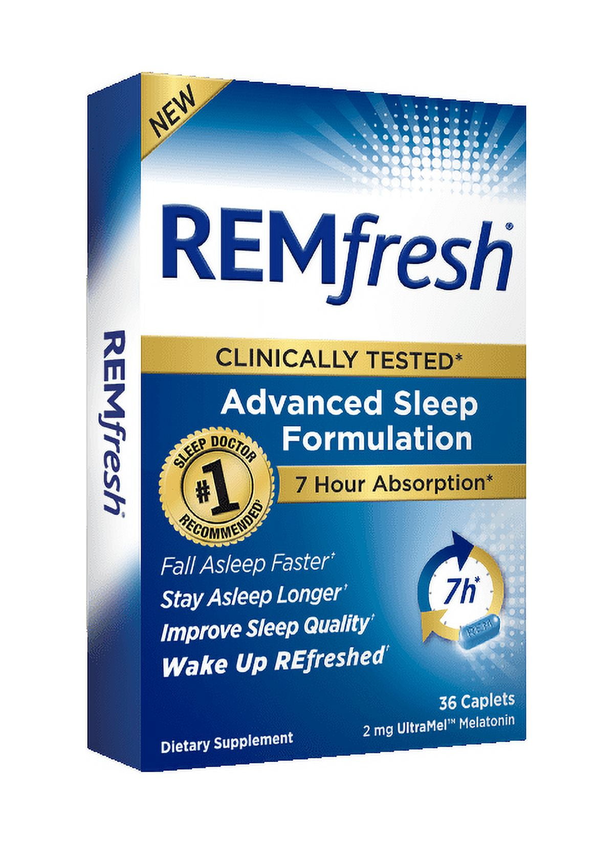 REMfresh Advanced Sleep Formulation, Calming Nighttime Aid 2mg UltraMel