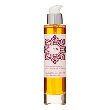 REN Moroccan Rose Otto Ultra-Moisture Body Oil, 3.3 Fl Oz