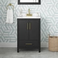 thumbnail image 1 of Dario 24" Bathroom Vanity in Matte Black with Engineered Marble Countertop, 1 of 16