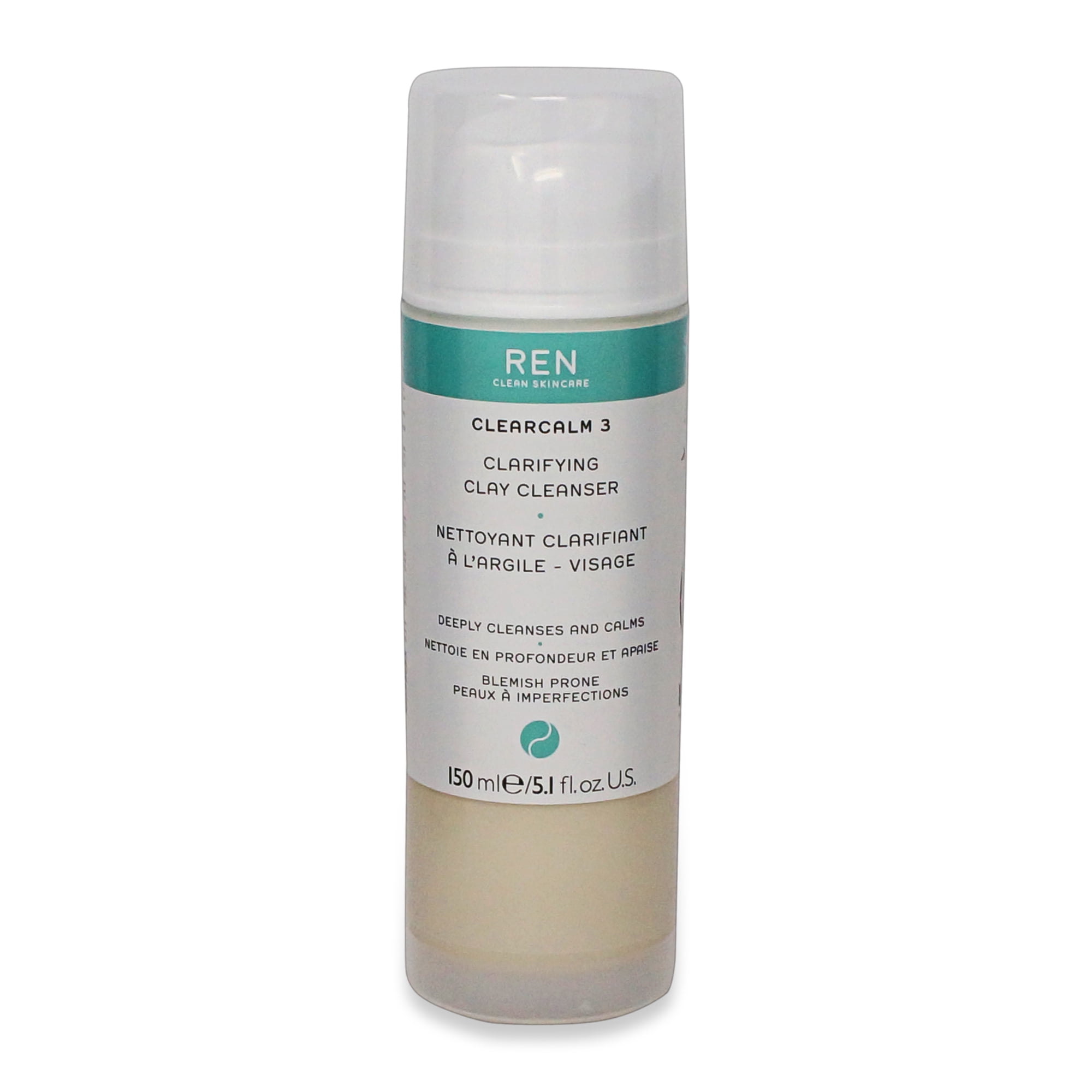 REN Skincare Clearcalm 3 Clarifying Clay Cleanser 5.1 Oz