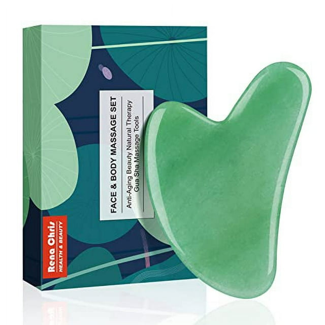 RENA CHRIS Gua Sha,Natural Jade Gua Sha, guasha Tool for face, Gua Sha