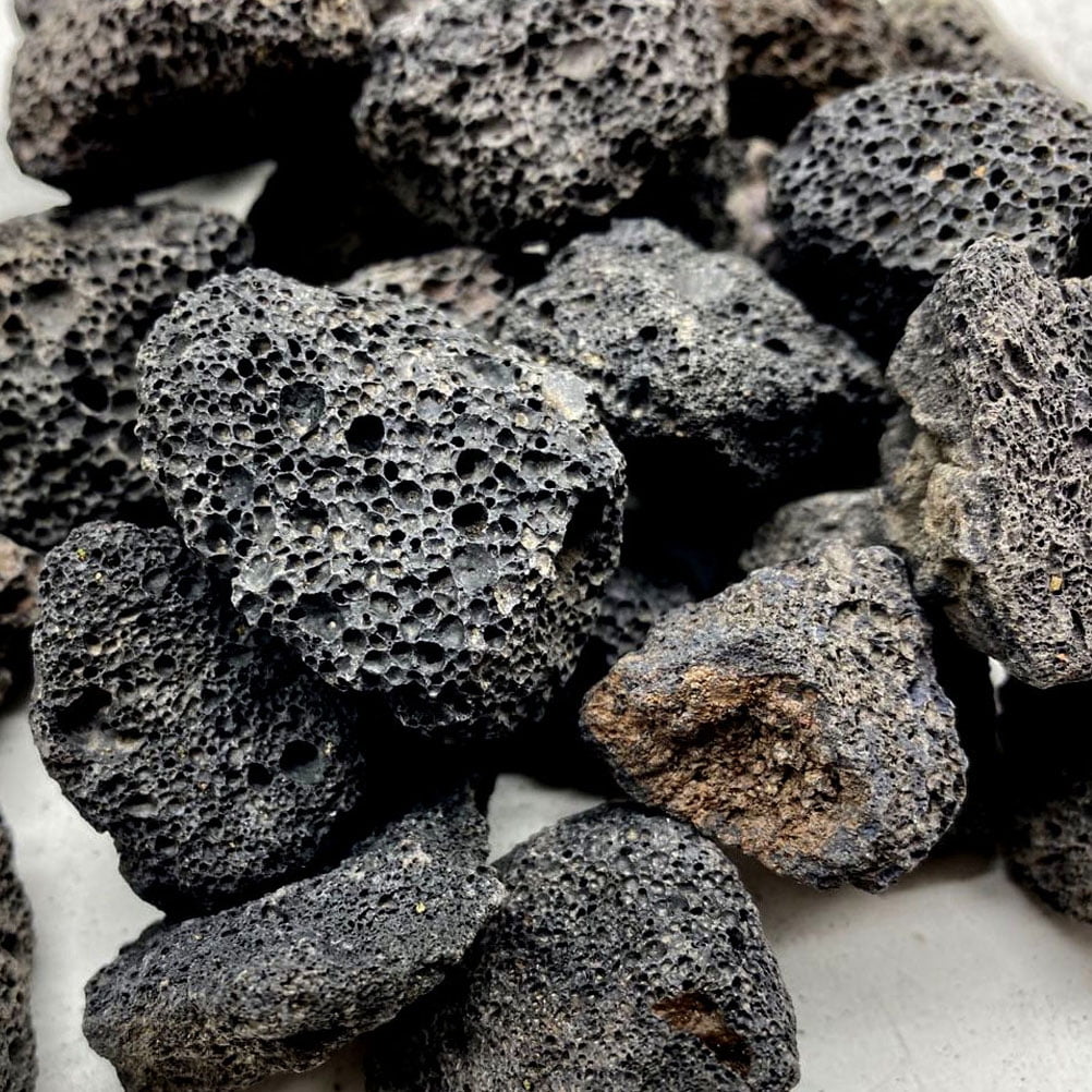 RENACLIPY Black Volcanic Stones Decorative Rocks for and Water Features ...