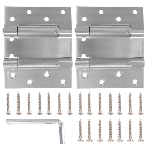 RENACLIPY 1 Pair Spring Loaded Double Swinging Door Hinges Hinges For Backyard Doors Easy Closing Speed Control