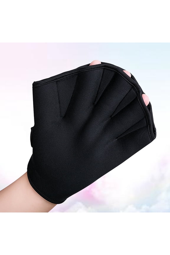 Hand Flippers for Swimming Pool Gloves Black 1 Pair
