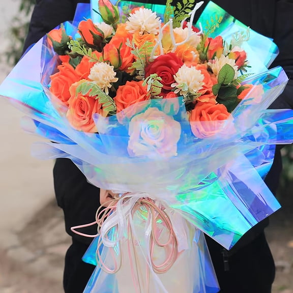 RENACLIPY 1 Roll of Multi Colored Cellophane Sheets for Anniversary Multi Decorative Material