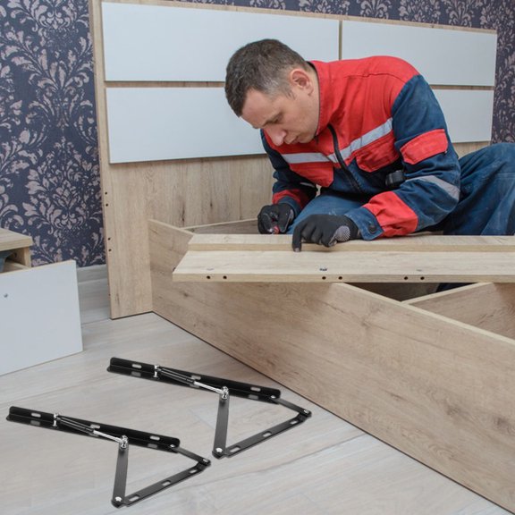 RENACLIPY 1 Set Bed Support Gas Spring Alloy Black with Height Adjustment Function