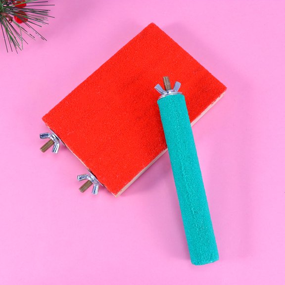 RENACLIPY Bird Perch Stand and Springboard Claw Assorted Color 1 Set 5.1 x 3.5in