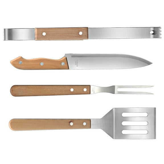 RENACLIPY Renaclipy 1 Set Stainless Steel and Wood Barbecue Accessories Set for Families