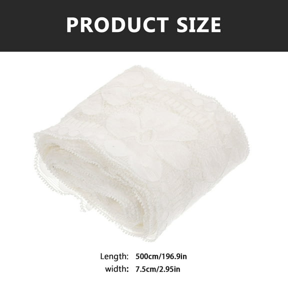 RENACLIPY White Lace Trim Fabric for Sewing and Handmade Crafts, Decorative Nylon Material for Projects