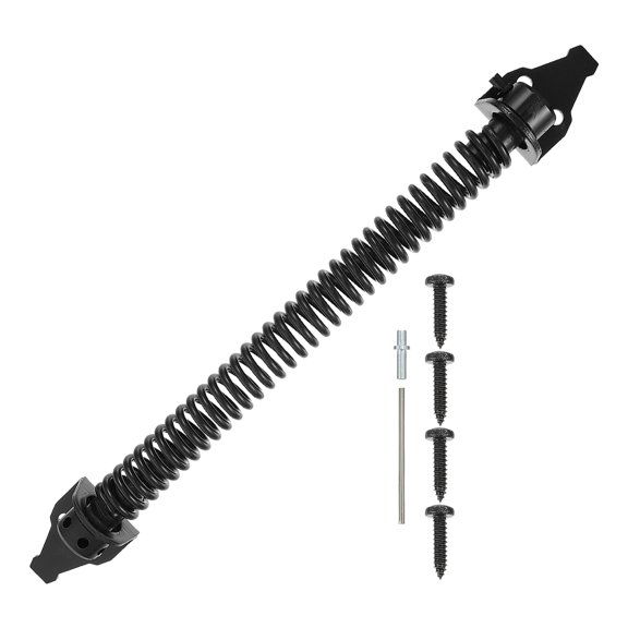 RENACLIPY 1 Set Self Closing Gate Hinge Adjustable Spring Tension Black Steel for Outdoor Use