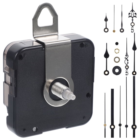 RENACLIPY Silent Clock Movement Kit with Black Plastic Housing for Accurate Clock Repair and Replacement Parts
