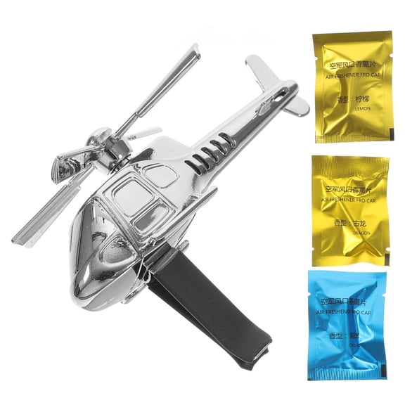 RENACLIPY Alloy Car Air Freshener with Rotatable Helicopter Design, Decorative Vehicle Accessory, 1 Set