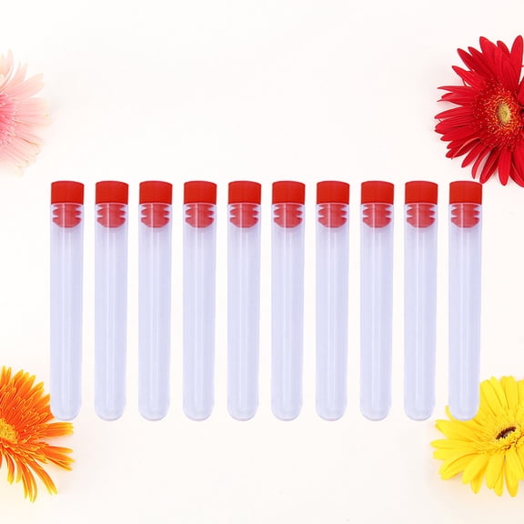 RENACLIPY 10Pcs Clear Plastic Storage Barrel with Lid Needle Organizer for Craft Supplies