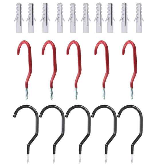RENACLIPY 10 Sets Bike Hanger Screw-in Utility Hanger Heavy Duty Hooks Steel Black Hallway